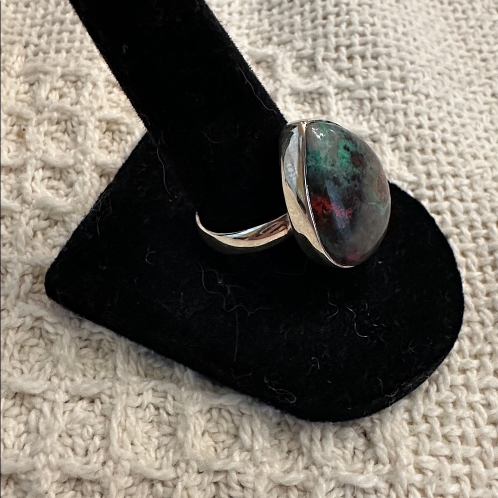Sonora Sunrise Jasper Sterling Ring - Picture 2 of 7